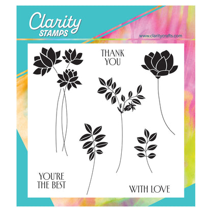 Barbara's Big Blooms - Silhouette Flowers A5 Square Stamp & Mask Set