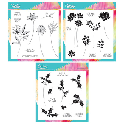 Barbara's Big Blooms & Leaves A4 Square Stamp & Mask Collection