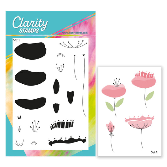 Barbara's Build a Bloom - Botanicals Set 1 A6 Stamp Set