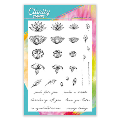 Dotted Blooms & Sentiment Stalks - Set 2 - Just For You A5 Stamp & Mask Set