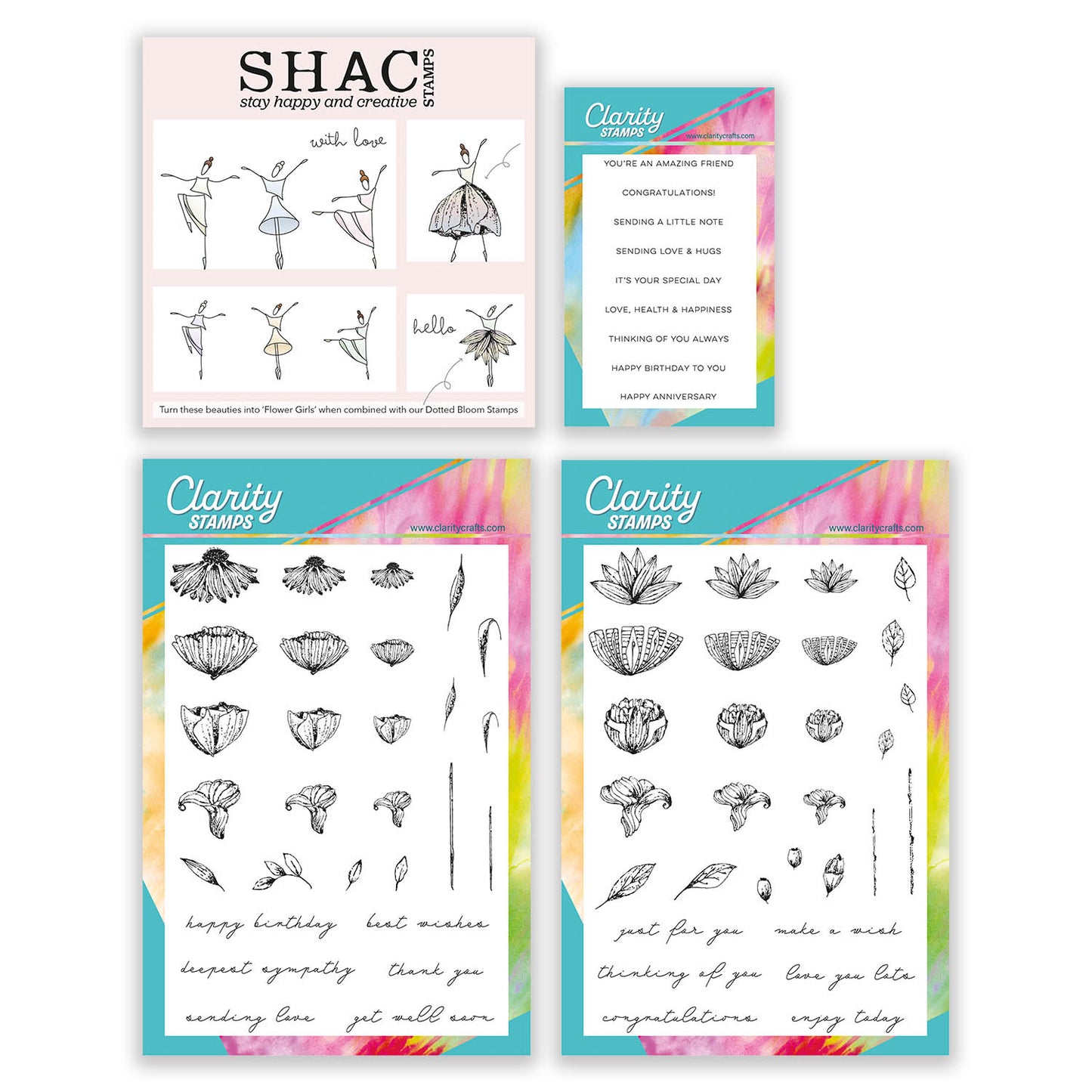 Barb's SHAC Dancing Girls, Dotted Blooms & Sentiments Stamp Collection
