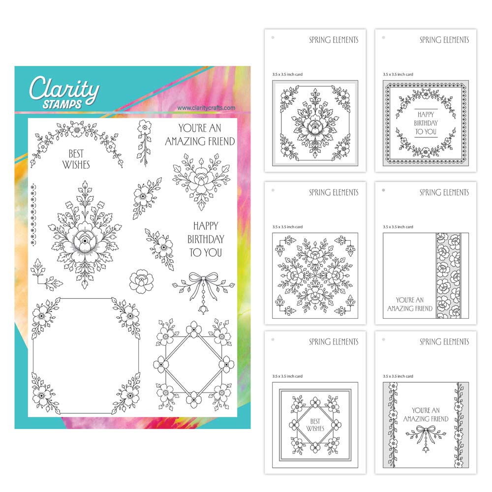 Spring Elements A5 Stamp Set With 6x Compostion Swatches