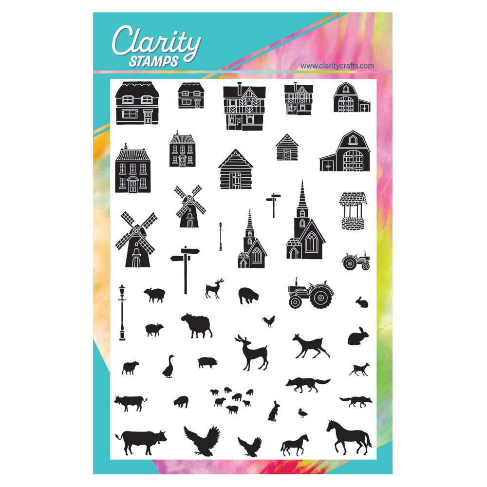Mega Build a Landscape - Buildings & Animals A5 Stamp Set