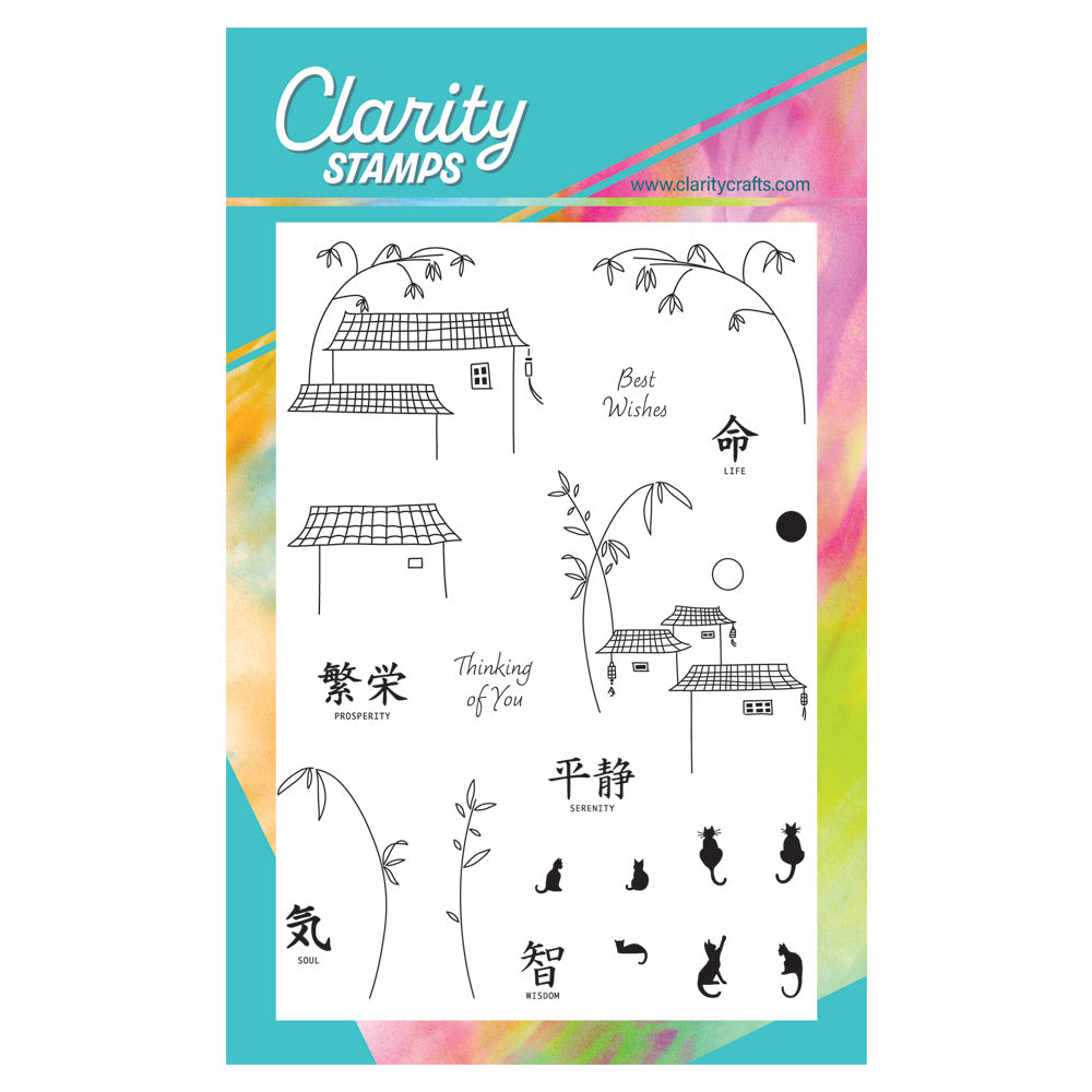 Mini Japanese Scene Builder - Houses A6 Stamp Set
