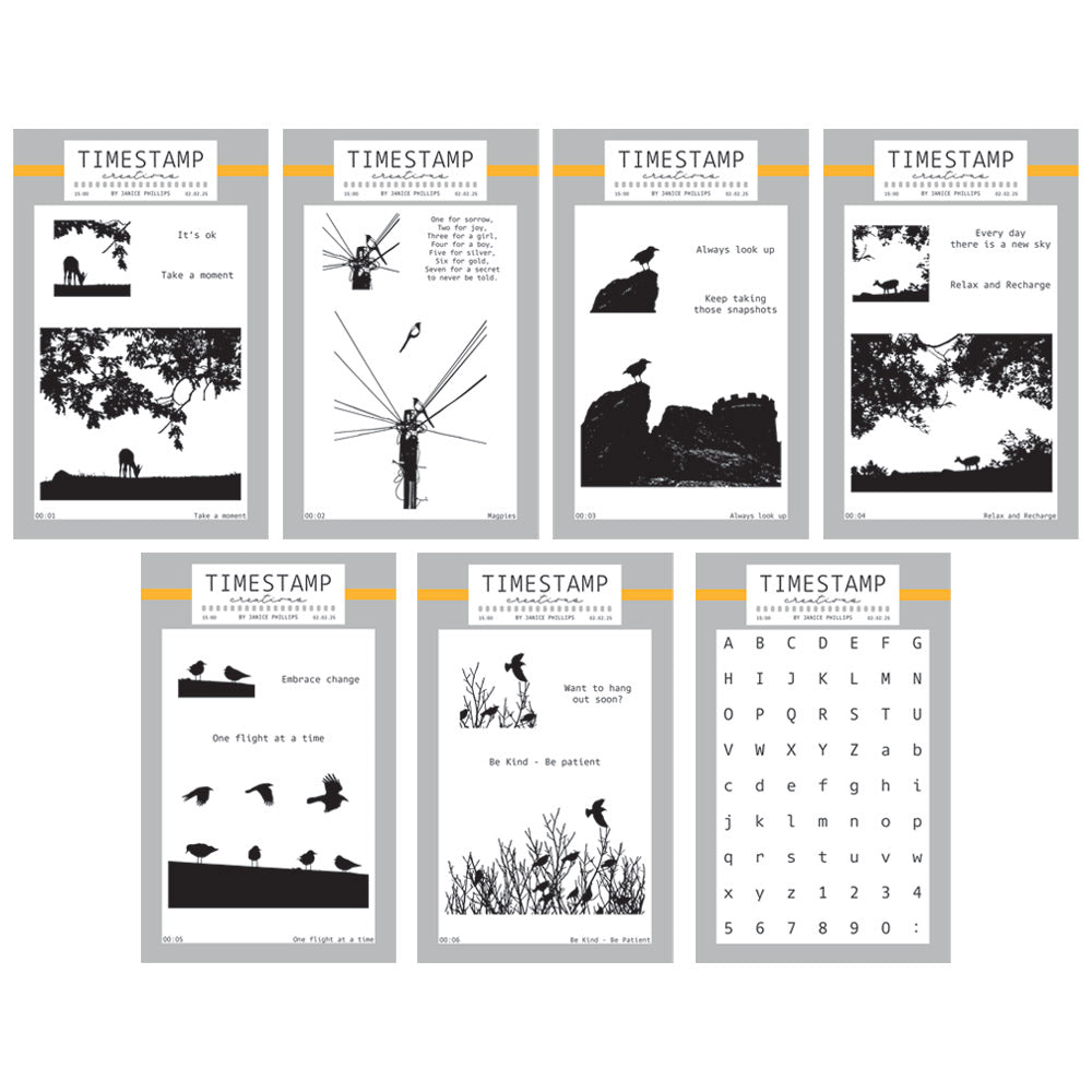 Timestamp Creations by Janice Phillips - Out & About Part 1 Complete A6 Stamp Collection