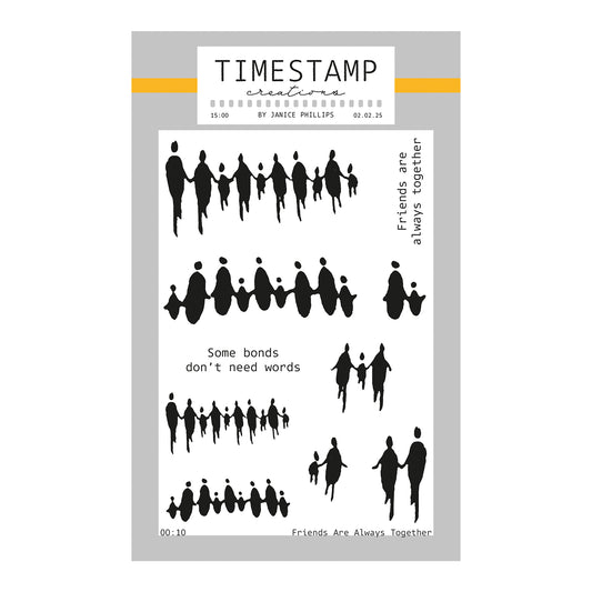 Timestamp Creations by Janice Phillips - Friends Are Always Together A6 Stamp Set