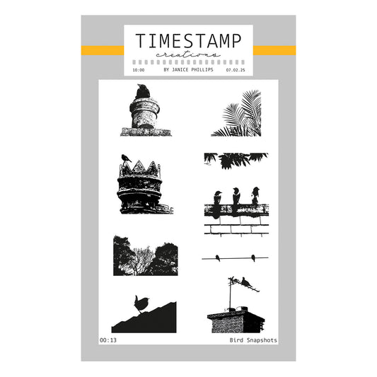 Timestamp Creations by Janice Phillips - Bird Snapshot A6 Stamp Set