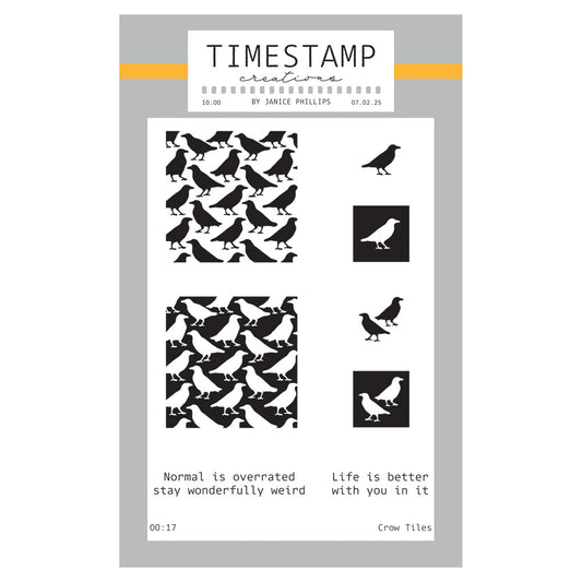 Timestamp Creations by Janice Phillips - Crow Tiles A6 Stamp Set