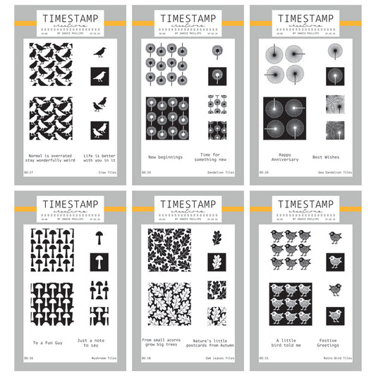 Timestamp Creations by Janice Phillips - Tiles Set 1 A6 Stamp Collection