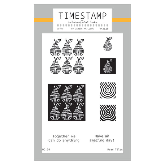 Timestamp Creations by Janice Phillips - Pear Tiles A6 Stamp Set