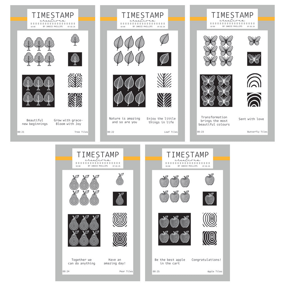 Timestamp Creations by Janice Phillips - Tiles Set 2 A6 Stamp Collection