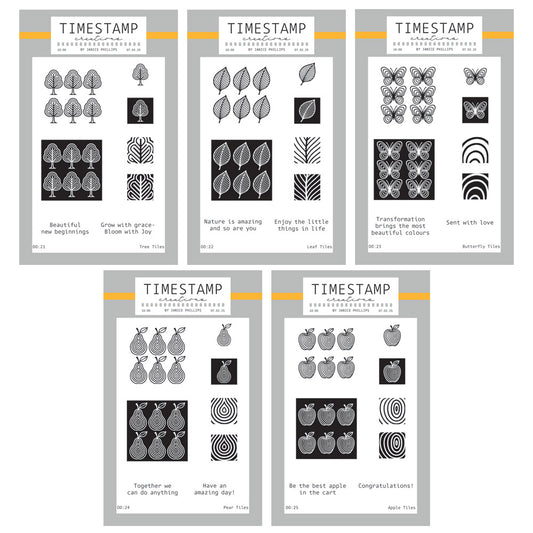 Timestamp Creations by Janice Phillips - Tiles Set 2 A6 Stamp Collection