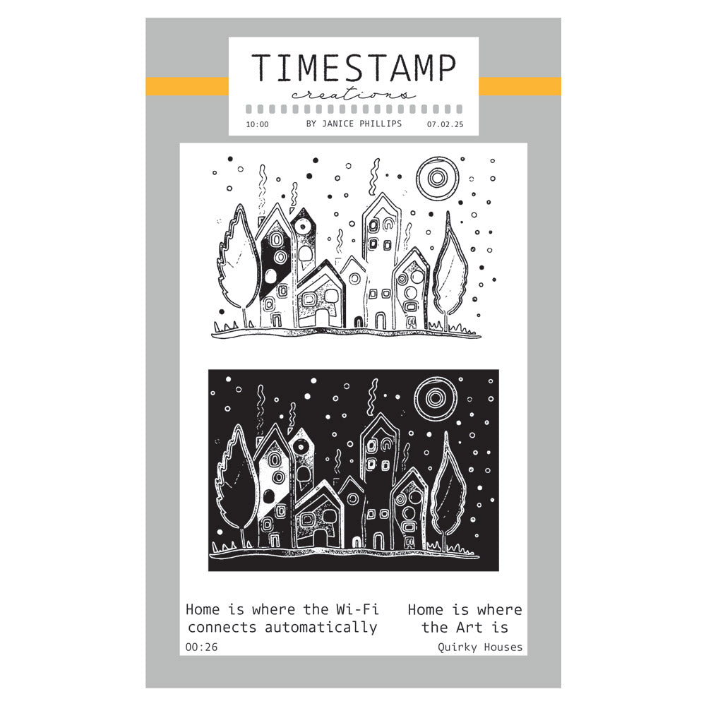 Timestamp Creations by Janice Phillips - Quirky Houses A6 Stamp Set