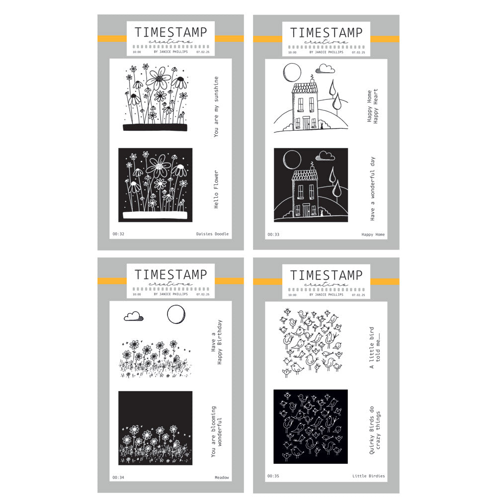 Timestamp Creations by Janice Phillips - Quirky Quickies Part 1.5 A6 Stamp Collection