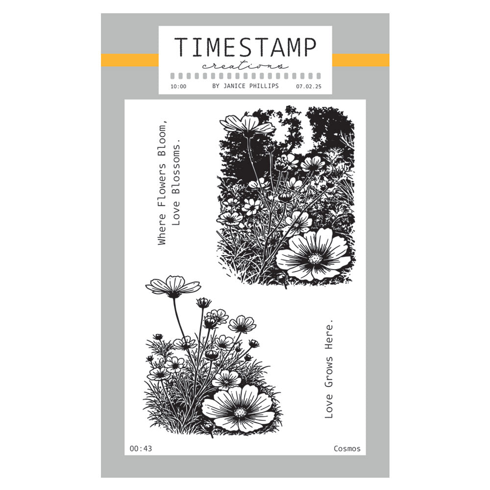 Timestamp Creations by Janice Phillips - Cosmos A6 Stamp Set