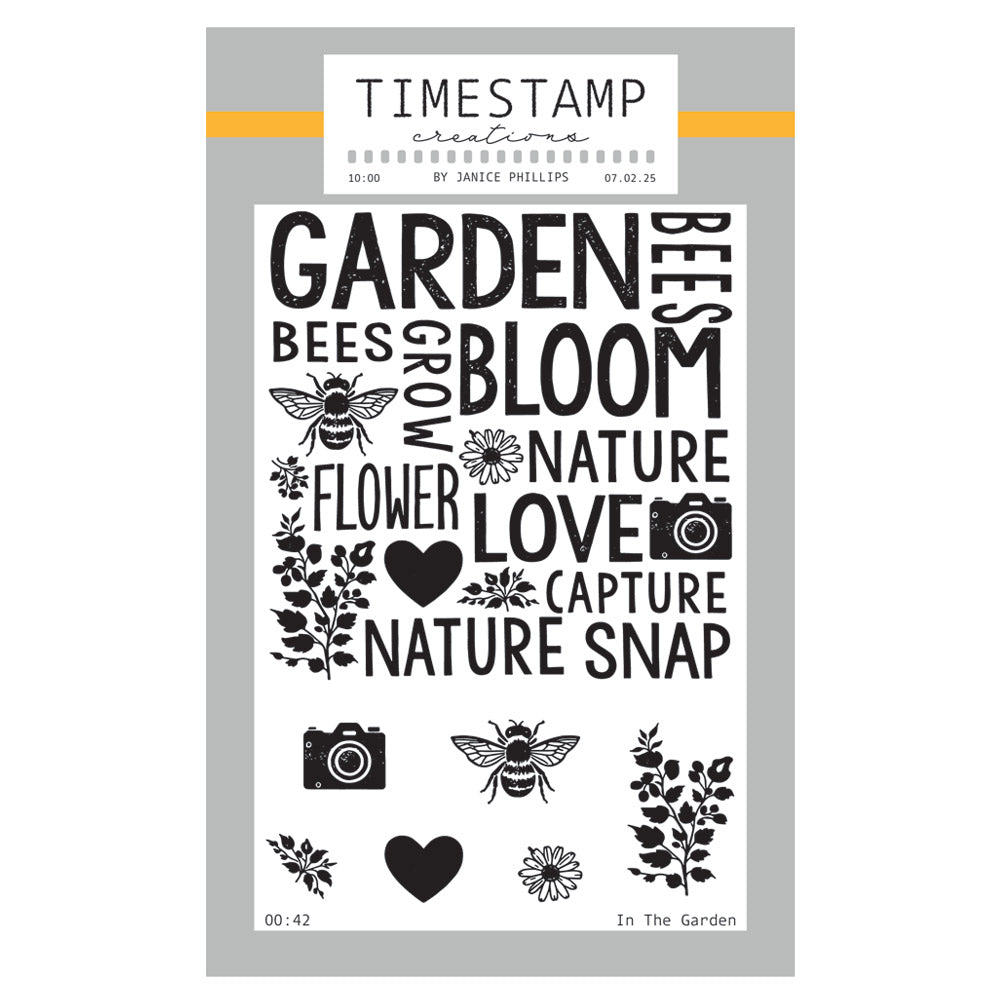 Timestamp Creations by Janice Phillips - In the Garden A6 Stamp Set