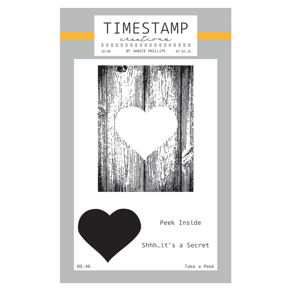 Timestamp Creations by Janice Phillips - Take a Peek A6 Stamp Set