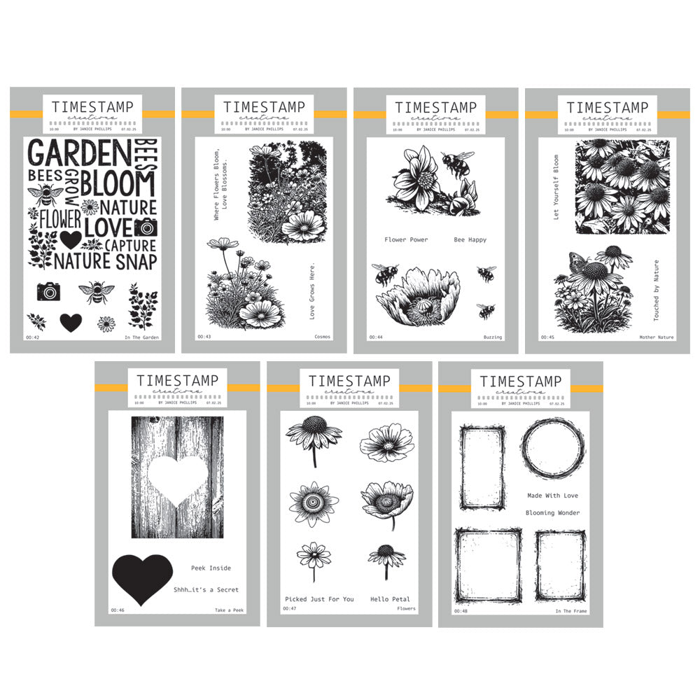 Timestamp Creations by Janice Phillips - Blooming Amazing Complete A6 Stamp Collection