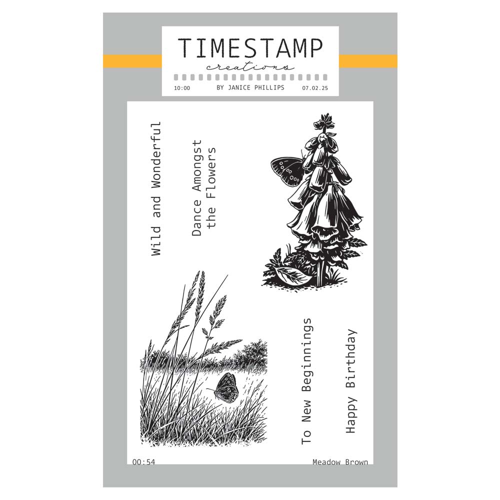 Timestamp Creations by Janice Phillips - Meadow Brown A6 Stamp Set