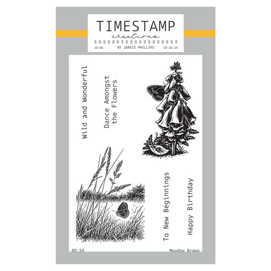 Timestamp Creations by Janice Phillips - Meadow Brown A6 Stamp Set