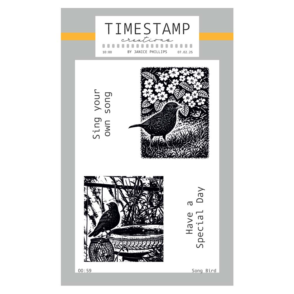 Timestamp Creations by Janice Phillips - Song Birds A6 Stamp Set