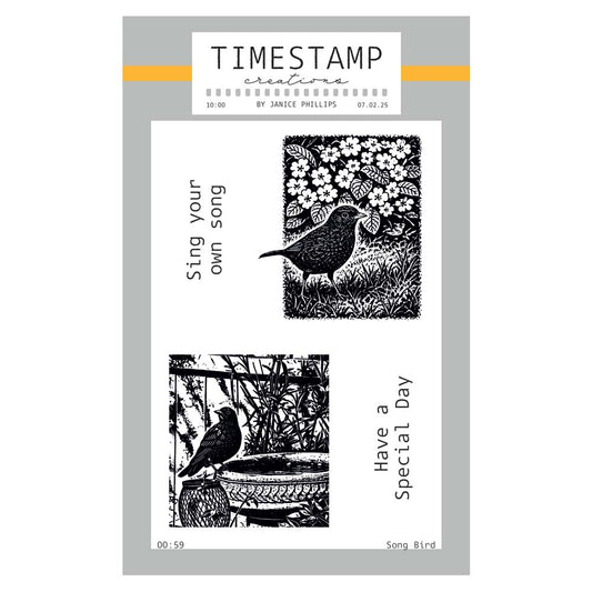 Timestamp Creations by Janice Phillips - Song Birds A6 Stamp Set