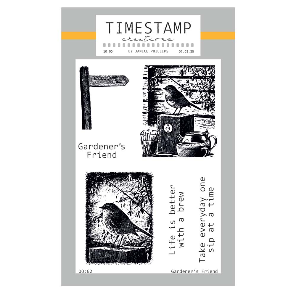 Timestamp Creations by Janice Phillips - Gardener's Friend A6 Stamp Set