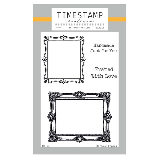 Timestamp Creations by Janice Phillips - Baroque Frames A6 Stamp Set