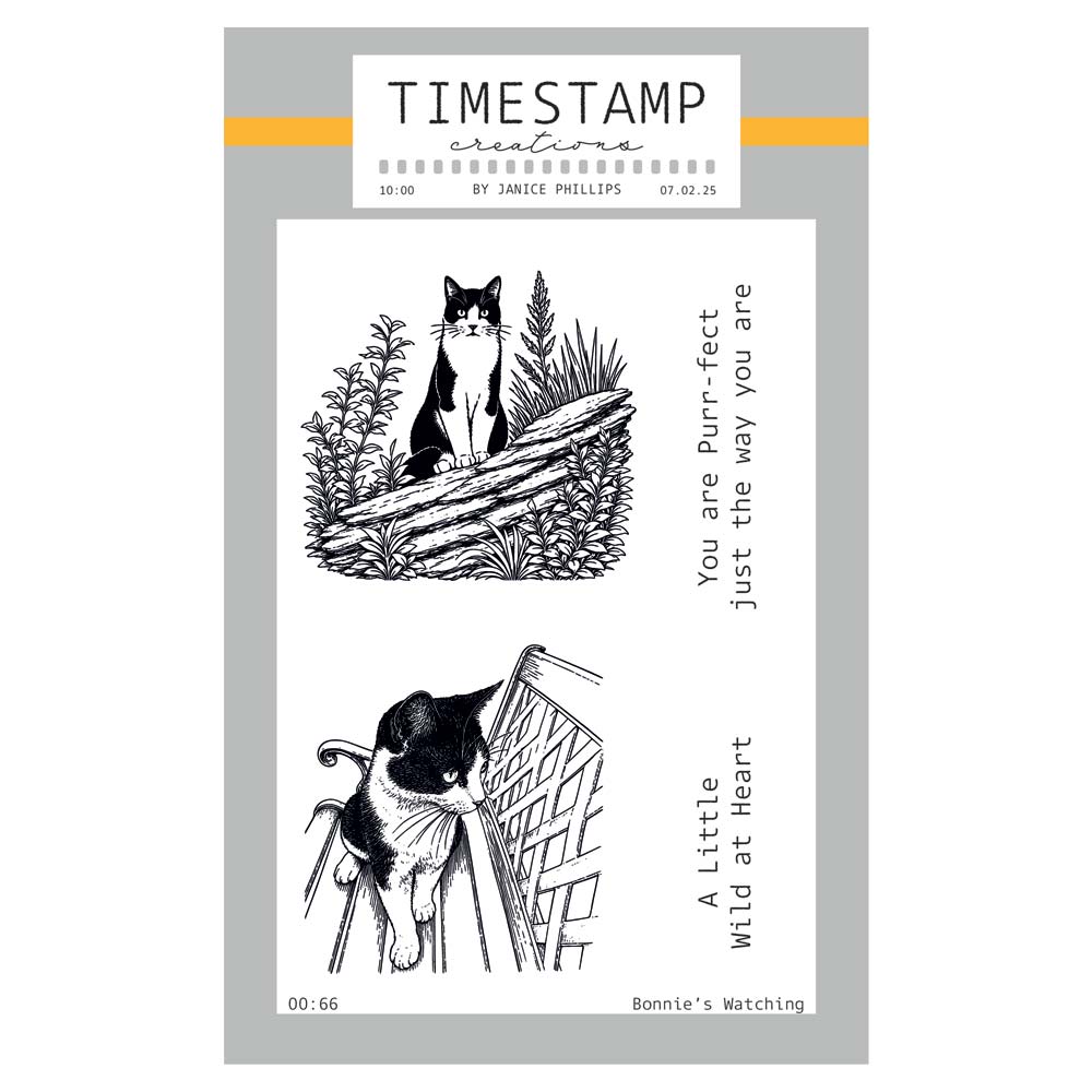 Timestamp Creations by Janice Phillips - Bonnie's Watching A6 Stamp Set