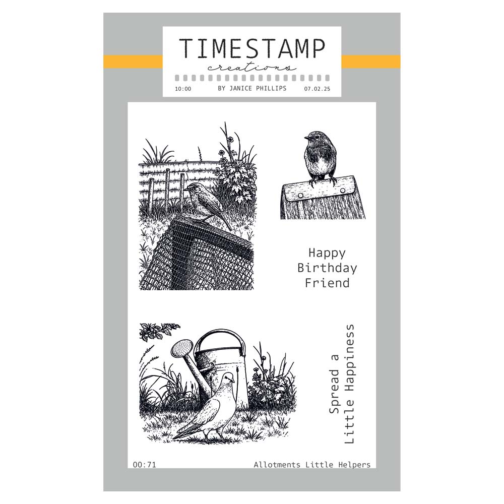 Timestamp Creations by Janice Phillips - Allotments Little Helpers A6 Stamp Set