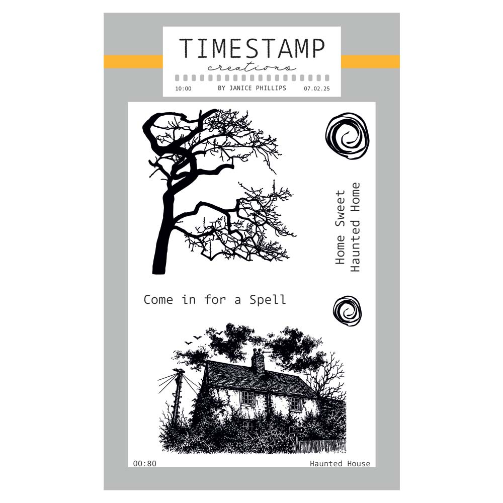 Timestamp Creations by Janice Phillips - Haunted House A6 Stamp Set