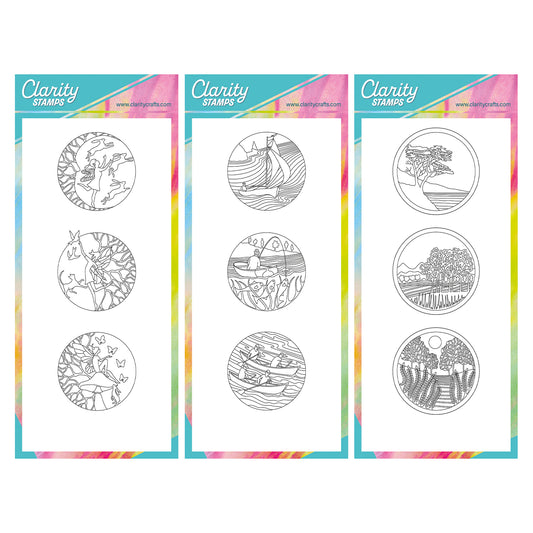 Scenic Rounds A5 Slim Stamp & Mask Collection