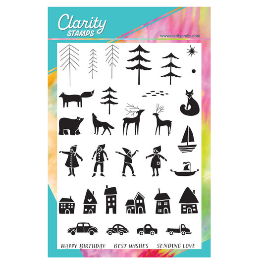 Large Folk Art A5 Stamp Set