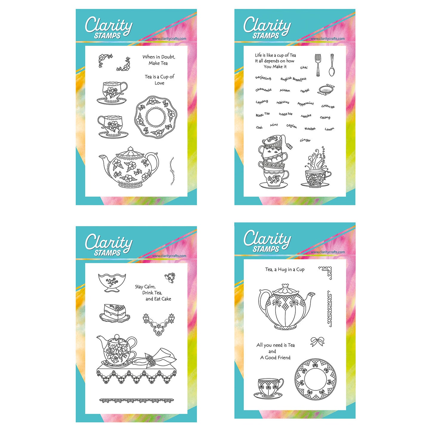 Linda's Tea A6 Stamp & Mask Quartet