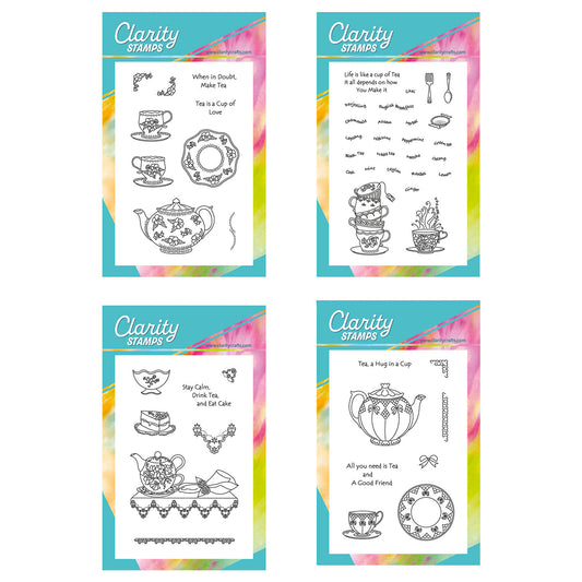 Linda's Tea A6 Stamp & Mask Quartet