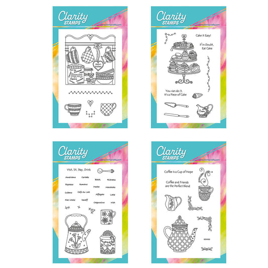 Linda's Coffee A6 Stamp & Mask Quartet