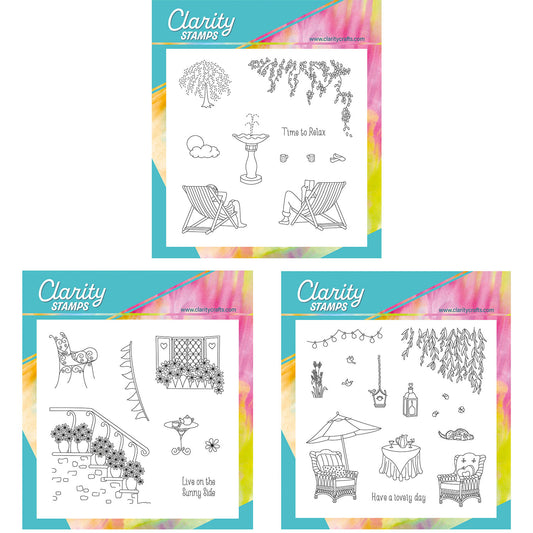 Linda's In the Garden - Set 2 A5 Square Stamp & Mask Trio