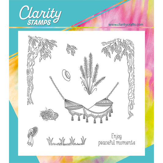 Linda's In the Garden - Hammock A5 Square Stamp & Mask Set