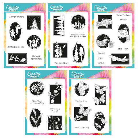 Clarity Silhouette Framers A5 Stamp Set Bundle