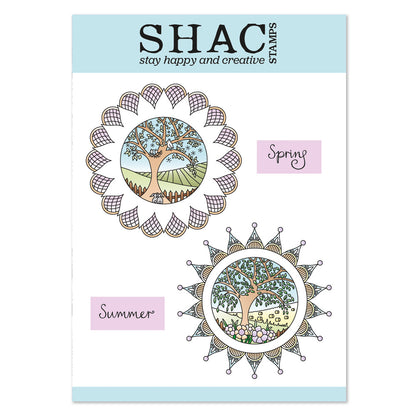 Barbara's SHAC Spring & Summer Mandala Rings A5 Stamp & Mask Set