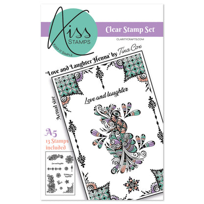KISS by Clarity - Tina's Love & Laughter Henna A5 Stamp Set