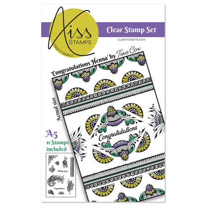 KISS by Clarity - Tina's Congratulations Henna A5 Stamp Set