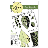 KISS by Clarity - Tina's Retro Hearts & Leaves A5 Stamp Set