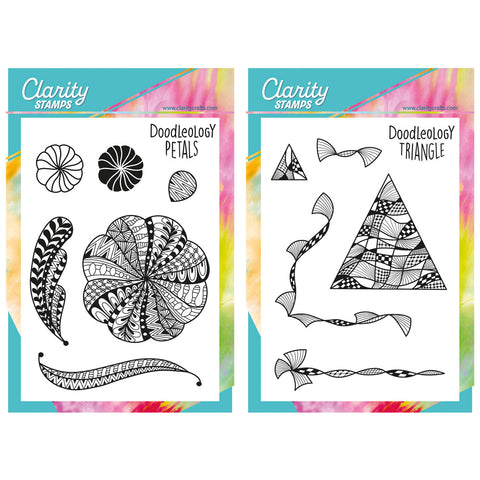 Cherry's Doodleology Elements - Petals & Triangle A5 Stamp Duo