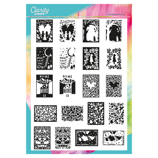 Ani's Folk Art - Sampler - Two Way Overlay A4 Stamp & Embedder Set