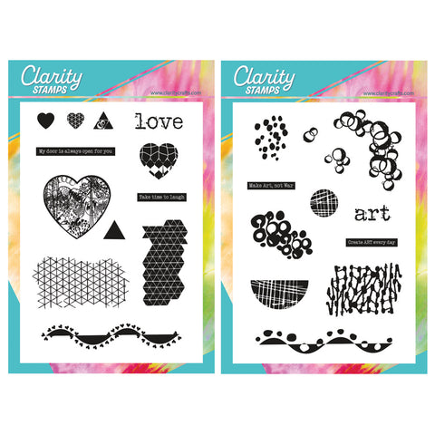 Love & Art - Grunge Elements A5 Stamp Duo