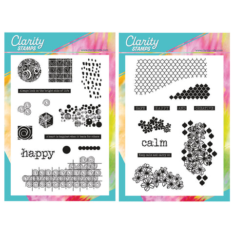 Happy & Calm - Grunge Elements A5 Stamp Duo