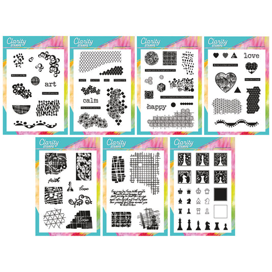 Grunge Elements, Grids & Chess Complete A5 Stamp Collection