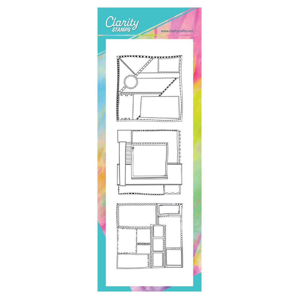 Bijou Doodle Layout Montage A4 Slim Stamp Set