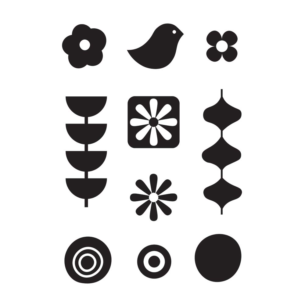 SHAC Retro Shapes A6 Stamp Set